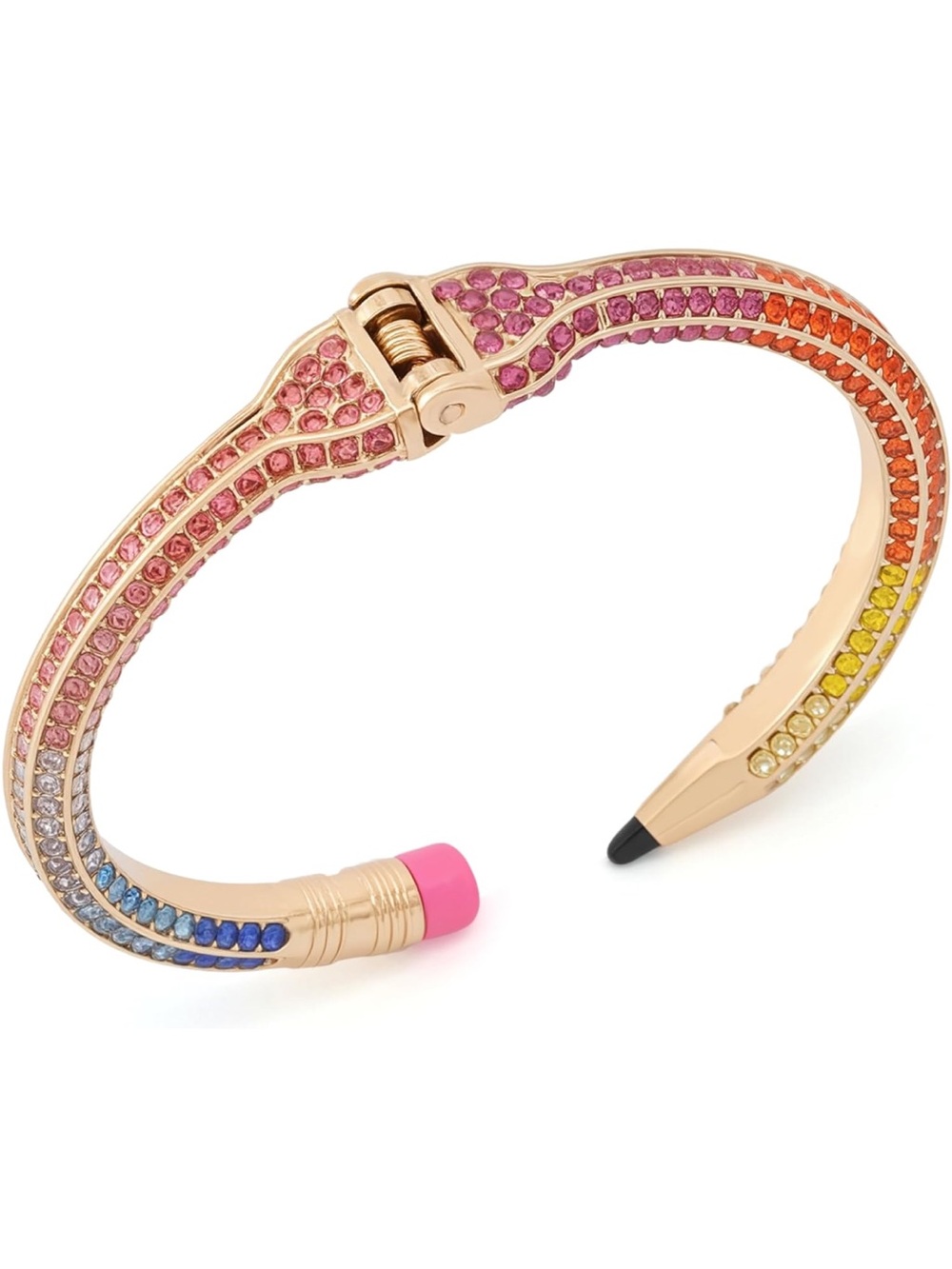 Betsey Johnson Women's Straight A's Pavé Pencil Cuff Bracelet - Picture 3 of 4